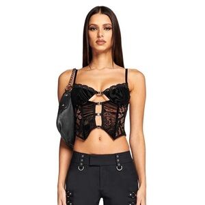 I.AM.GIA Black Sleeveless Bustier Bodysuit